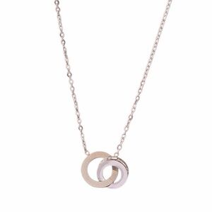 Interlocking Roman Numeral Circle Necklace 18KT Gold Plated NWT